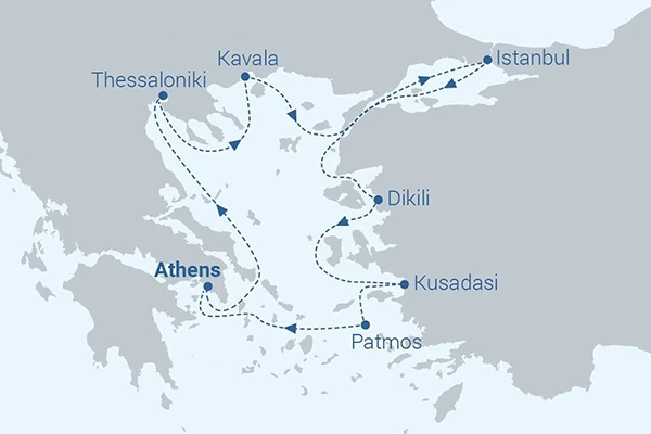 14 Day Mediterranean Cruise - 5 Country Cruise map
